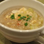 炒めキャベツと春雨の卵スープ